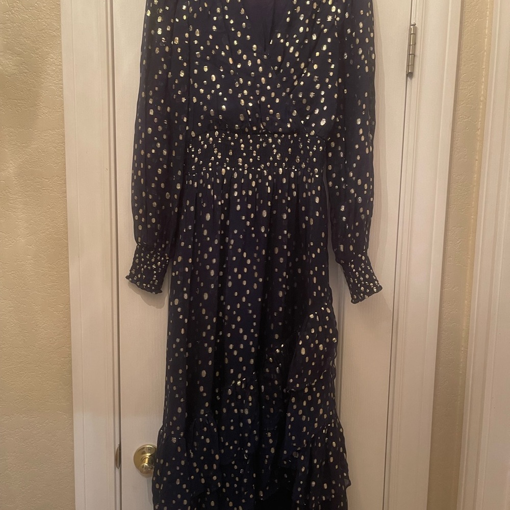 NEVER WORN Lilly Pulitzer Cristiana Midi Navy Blue Long Sleeve Dress - Picture 4 of 7